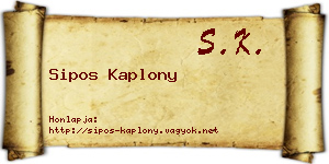 Sipos Kaplony névjegykártya