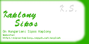 kaplony sipos business card